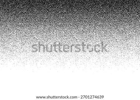 Dotwork foil frosted gradient pattern background. Black noise stipple dots. Sand grain effect. Abstract noise dotwork pattern. Stochastic dotted grunge banner.