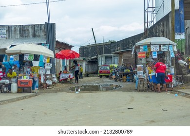 Douala, Cameroon - September 27, 2016: Street Market In Douala