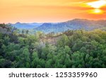 Double Arch rock formation at Red River Gorge in Kentucky at sunset