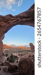 Double Arch sunset view from within
