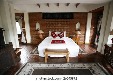 Double Bed In Beautiful Hotel In Kathmandu In Nepal