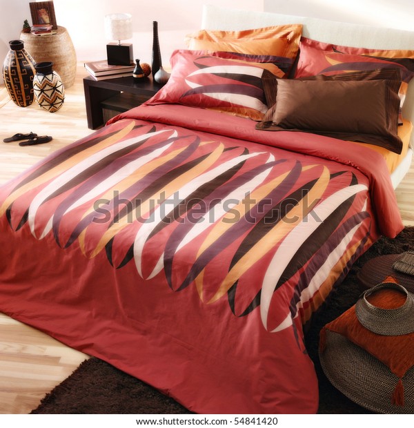 Double Bed Bedroom Interior Warm Colors Stock Photo Edit