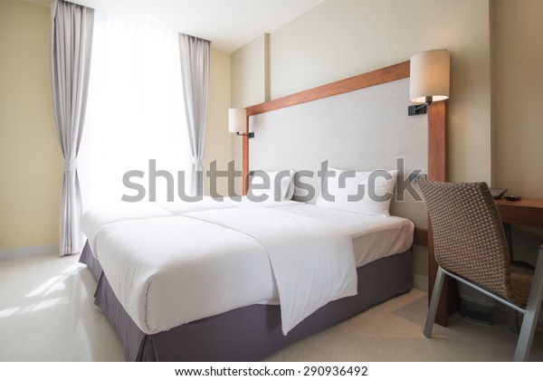 Double Bed Bedrooms Decorated Modern Style Stock Photo Edit