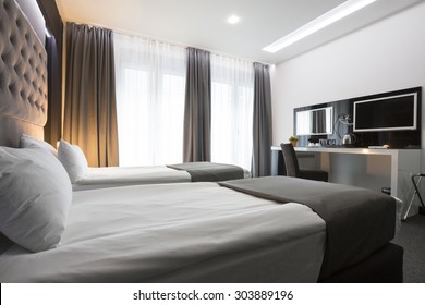 Double Bed Hotel Room Interior