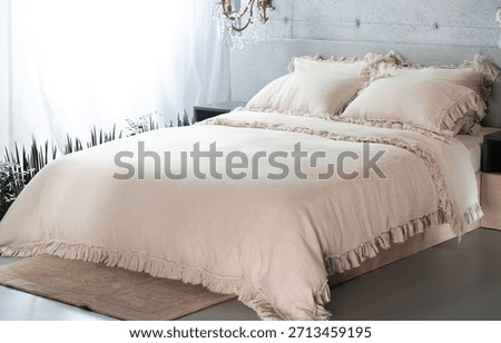 double bed with pillows and bedspread