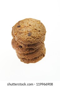 Double Chocolate Chip Cookie Isolated On White Background