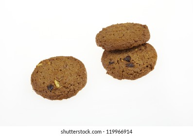 Double Chocolate Chip Cookie Isolated On White Background