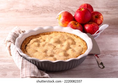 Double crust apple pie, served - Shutterstock ID 2220082337