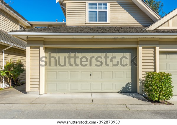 Double doors\
garage.