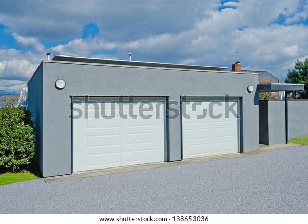 Double doors garage. North\
America.