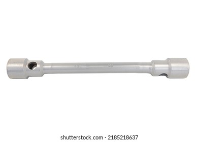 Double Ended Wheel Nut Wrench, Reinforced, Size 32x33 Millimeters Isolated On A White Background