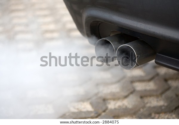 Double Exhaust Pipe Car Blowing Out Stock Photo (Edit Now) 2884075