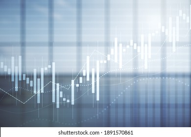 Double exposure of abstract creative financial chart hologram on empty modern office background, research and strategy concept - Powered by Shutterstock