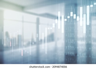 Double exposure of abstract creative financial chart hologram on empty modern office background, research and strategy concept - Powered by Shutterstock