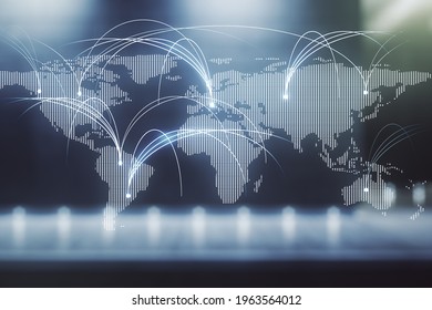 Double exposure of abstract digital world map hologram with connections on modern business center exterior background, research and strategy concept - Powered by Shutterstock - Get 15% off with code: PIKWIZARD15