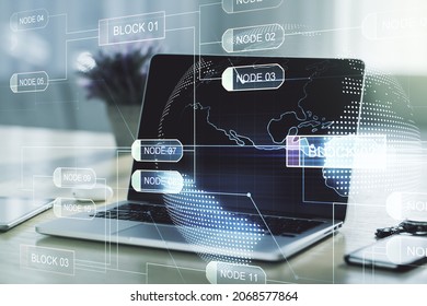Double exposure of abstract programming language with world map on laptop background, research and development concept - Powered by Shutterstock - Get 15% off with code: PIKWIZARD15