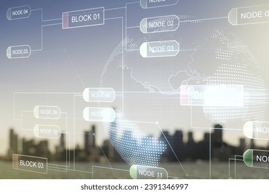 Double exposure of abstract programming language hologram and world map on blurry cityscape background, research and development concept - Powered by Shutterstock - Get 15% off with code: PIKWIZARD15