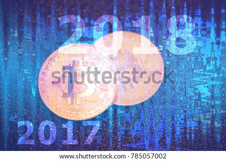 Double Exposure Bitcoin Digital Money Currency Stock Photo Edit Now - 