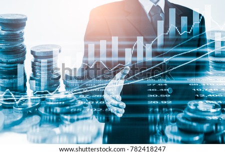 Double Exposure Businessman Stock Market Forex Stock Photo Edit Now - 