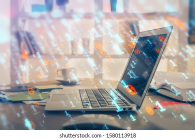 Double exposure of computer and technology theme drawing. Concept of innovation. - Powered by Shutterstock - Get 15% off with code: PIKWIZARD15