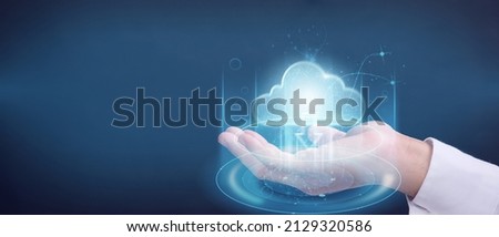 Double exposure Connecting a cloud computing service to a consumer network connection icon Online storage for cloud-connected devices. Cloud-based internet networking is a concept.