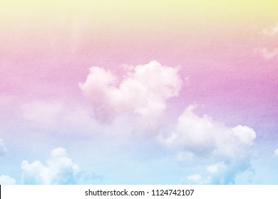 Double exposure of dynamic cloud and sky of paper texture for background Abstract,postcard nature art pastel style,soft and blur focus.