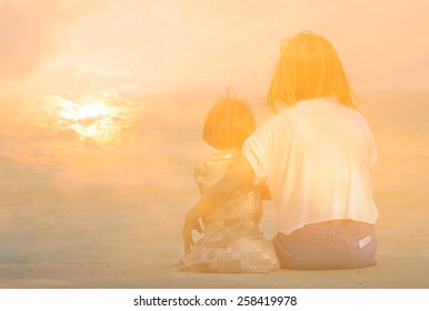 Double Exposure Effect Love Mom And Child