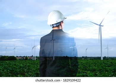 Double Exposure, Engineers Looking at Solar Energy Sources for Sustainable and Renewable Development Ecology concepts - Powered by Shutterstock