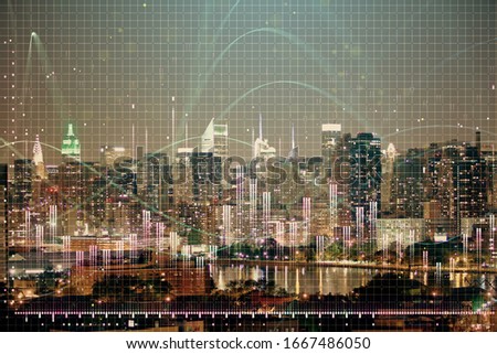 Similar – Illuminated skyscrapers in Frankfurt/Main during the blue hour