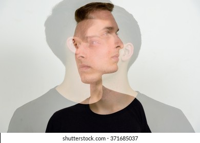 Double Exposure Of Man