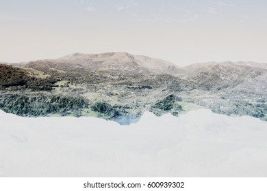 Double Exposure Nature Background