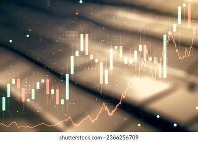 Double exposure of virtual creative financial diagram on shiny metal background, banking and accounting concept - Powered by Shutterstock