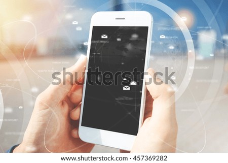 Similar – Image, Stock Photo defocused woman looking at the sky