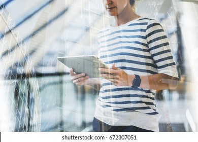 Double Exposure Young Hipster Business Woman Stock Photo 672307051 |  Shutterstock