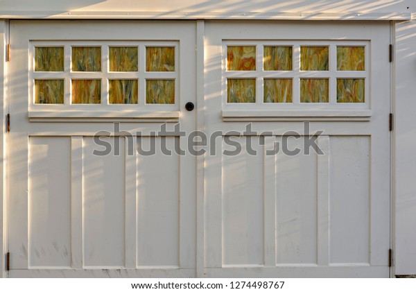 Double Garage Doors Stained Glass Stock Photo Edit Now 1274498767