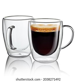 Double Glass Coffee Cup Isolated