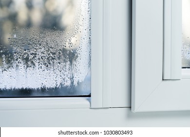 Double Glazed PVC Window Condensation On The Glass