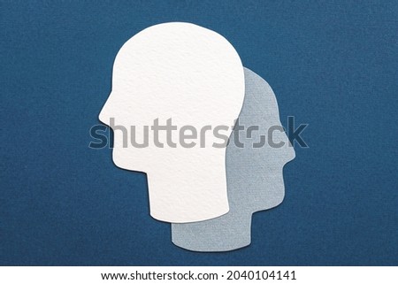 Double head symbol - alter ego, analysis, unconscious, mental health idea