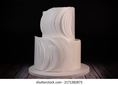 Double Layer Cake With White Chips Decoration