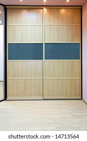 Double Light Wood Wardrobe Doors In Wardroom