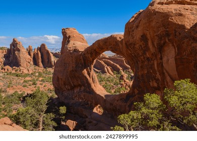 Double o arch, devils garden, arches national park, utah, united states of america, north america
