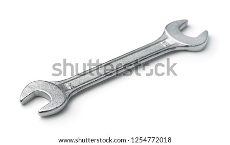 Double open end wrench isolated on white