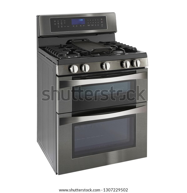 Double Oven Gas Range Isolated On Stock Image Download Now