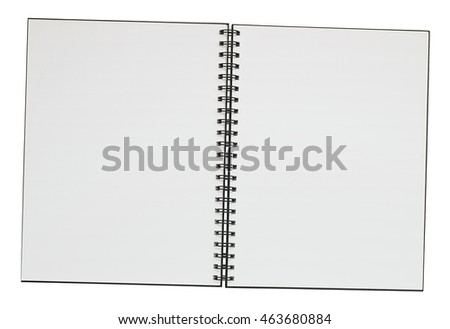 Double page spread empty ring bound note pad with copy space. Clipping path included for easy selection and incorporation into DPS layout