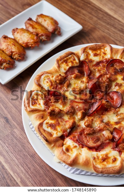 Double Pepperoni Pizza Italian Sausage Barbecue Stock Photo (Edit Now ...