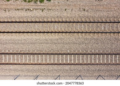 Double Railroad Tracks, Aerial Image.