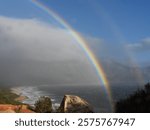 A double rainbow overarching the scenic drive on Clarence or R44 from Gordon