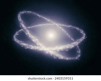 Double ring galaxy in space. Two galaxies have collided and are merging into one. - Powered by Shutterstock