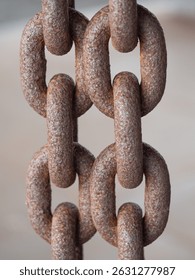
double row thick rusty chain links