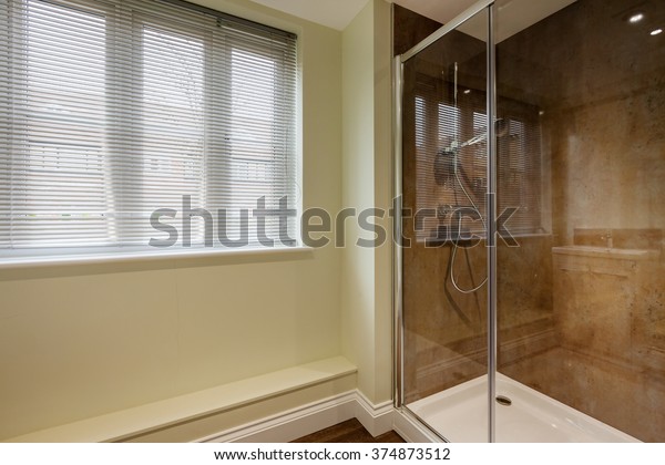 Double Shower Cubicle Glass Sliding Doors Stock Photo Edit Now